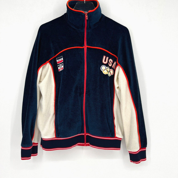 Vintage Olympics Levi's 1980 Velour Track Suit Jacket Pants Sweatsuit Moscow